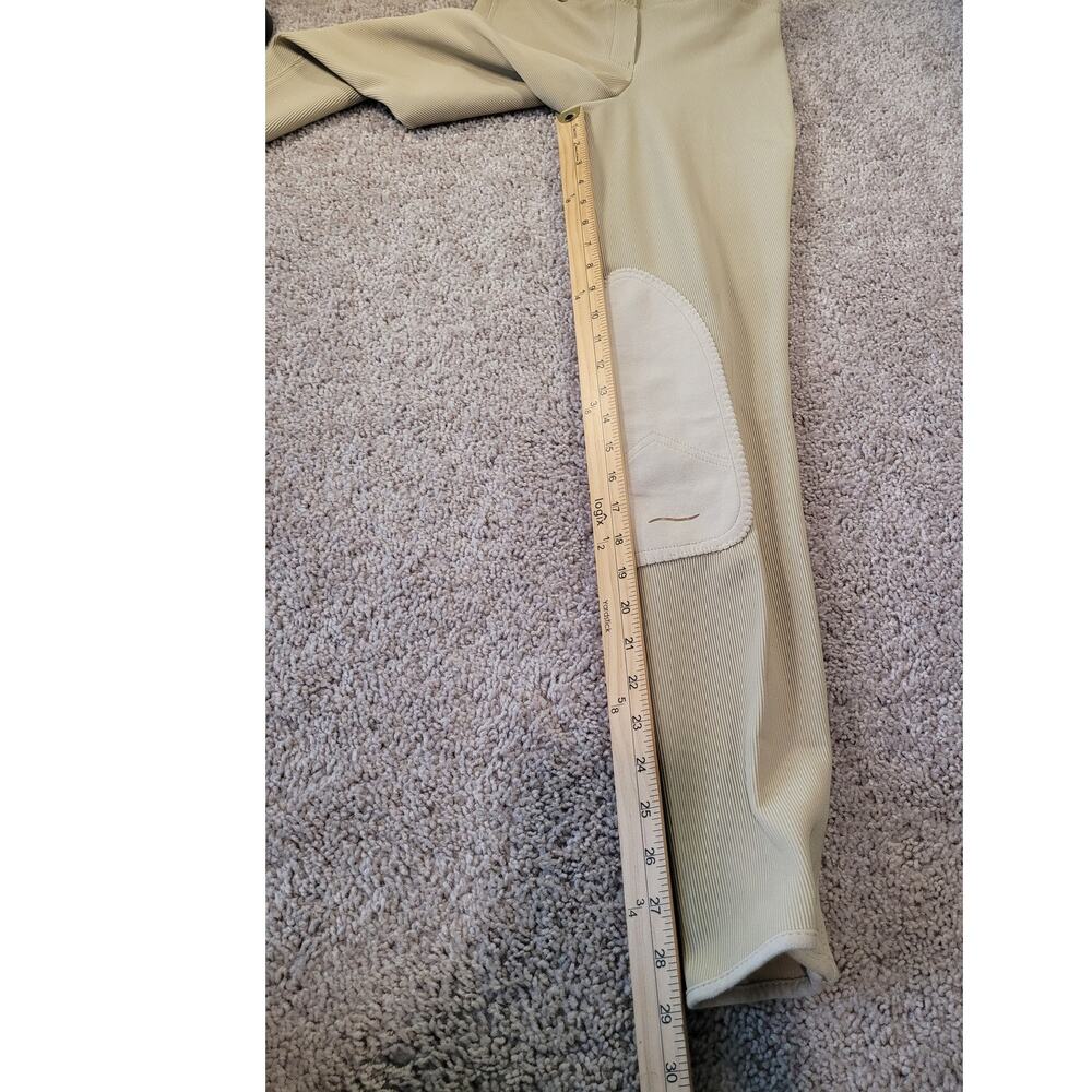 Tuff Rider Beige Ribbed Knit Equestrian Breeches Size 26 Low Rise Riding Pants - Picture 9 of 12